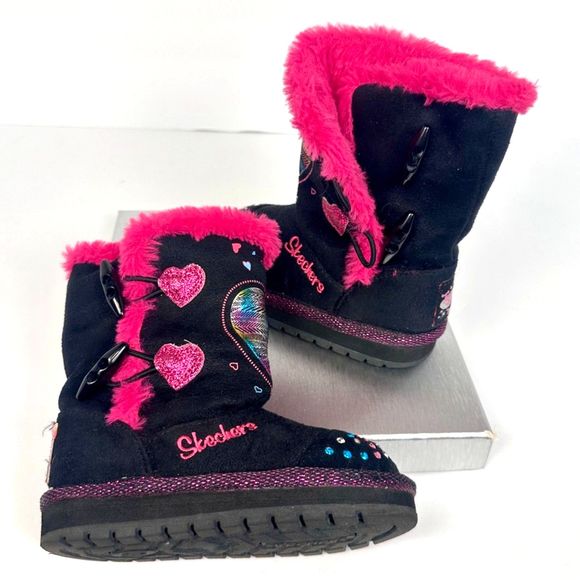 Skechers Childrens Twinkle Toes Light-Up Boots Keepsakes Heart Warmer Size 7 - Picture 6 of 10